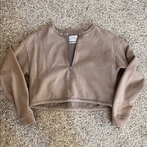 Womens Urban Outfitters half zip crop sweatshirt
